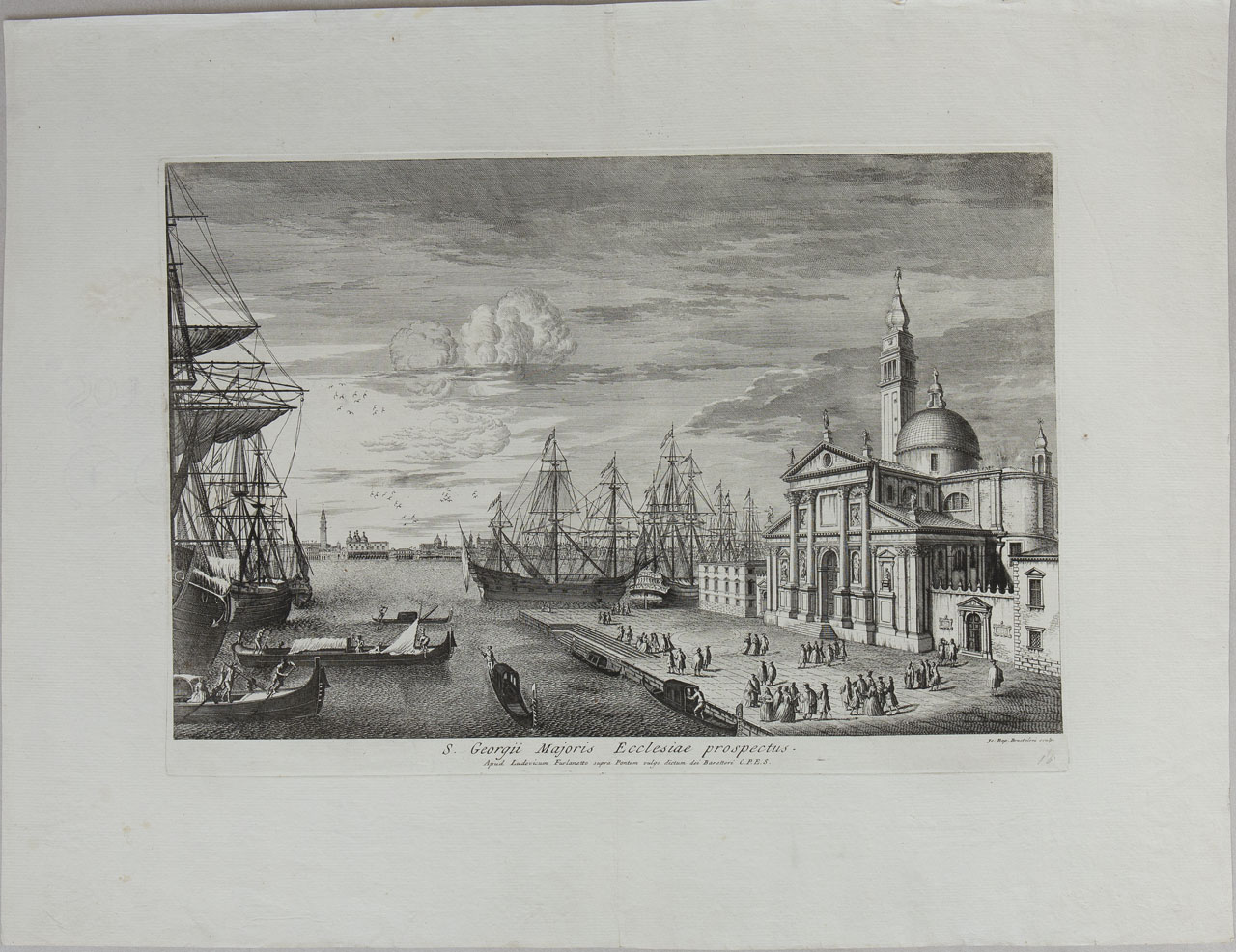 Veduta di S. Giorgio Maggiore (stampa, serie) di Brustolon Giambattista, Marieschi Michele - ambito veneto (sec. XVIII)