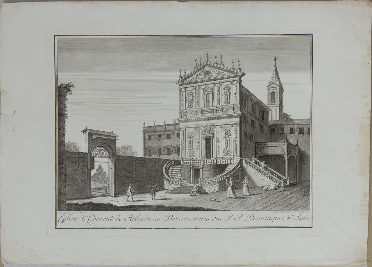 Chiesa e Convento di religiose domenicane dei santi Domenico e Sisto (stampa, serie) di Brustolon Giambattista, Canal Giovanni Antonio - ambito veneto (sec. XVIII)