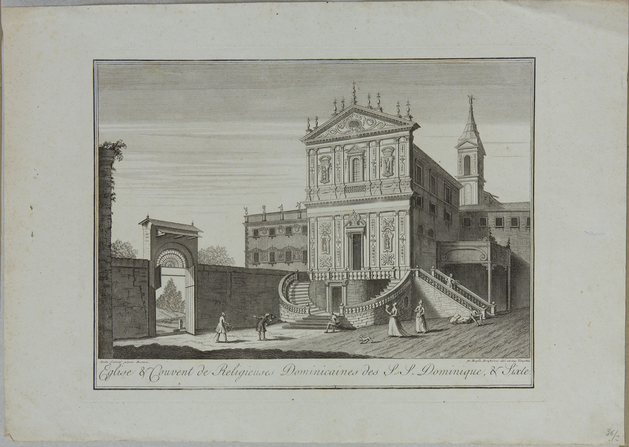 Chiesa e Convento di religiose domenicane dei santi Domenico e Sisto (stampa, serie) di Brustolon Giambattista, Canal Giovanni Antonio - ambito veneto (sec. XVIII)