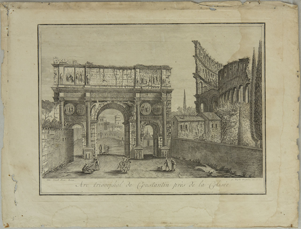 Arco Trionfale di Costantino presso il Coliseo (stampa, serie) di Brustolon Giambattista, Canal Giovanni Antonio - ambito veneto (sec. XVIII)