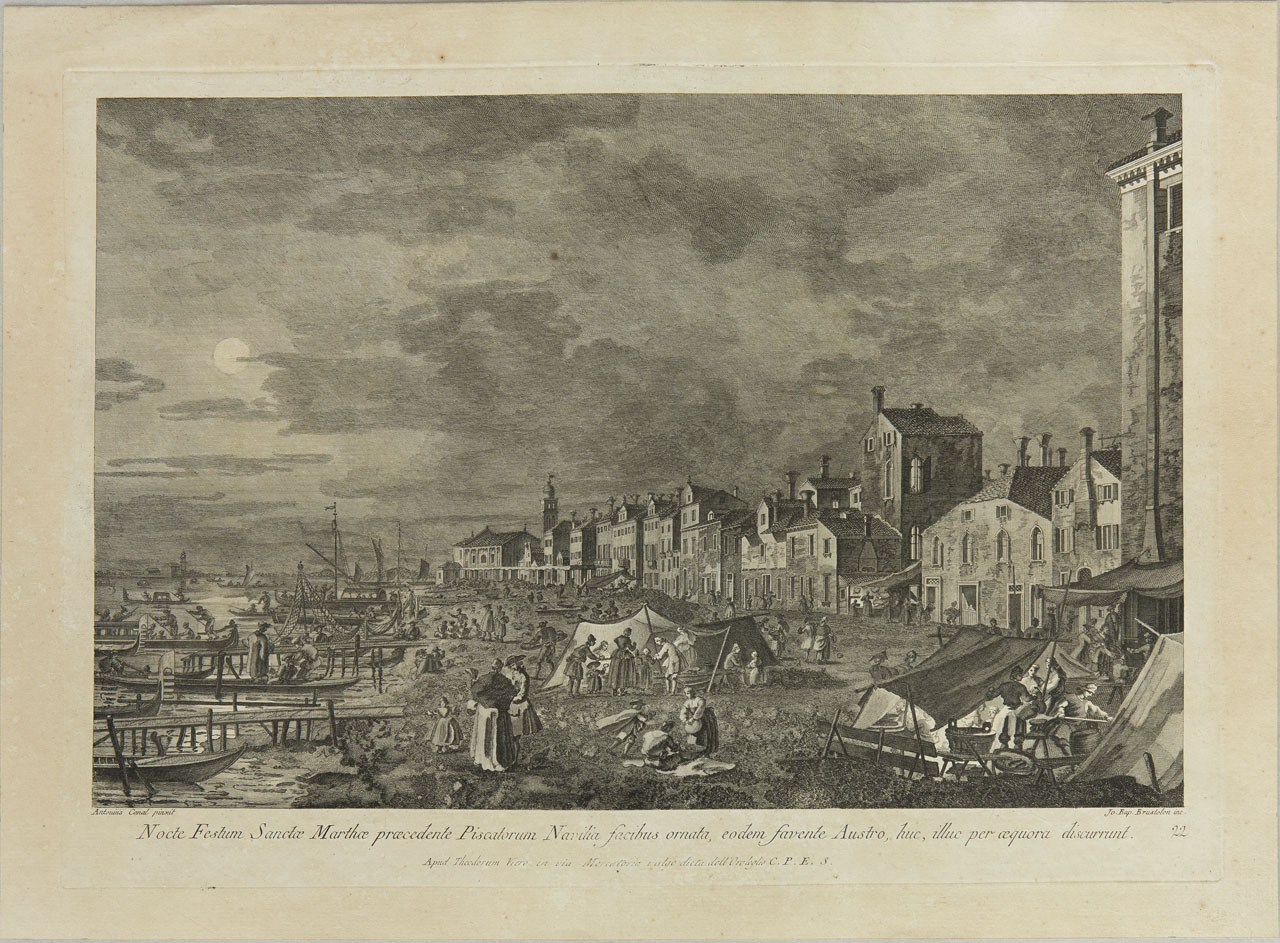 Sagra Notturna di Santa Marta (stampa, serie) di Brustolon Giambattista, Canal Giovanni Antonio - ambito veneto (sec. XVIII)