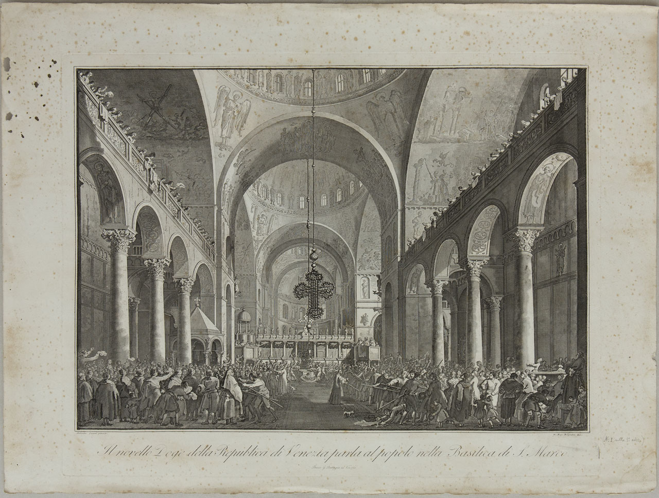 Presentazione del Doge in San Marco (stampa, serie) di Brustolon Giambattista, Canal Giovanni Antonio - ambito veneto (sec. XVIII)