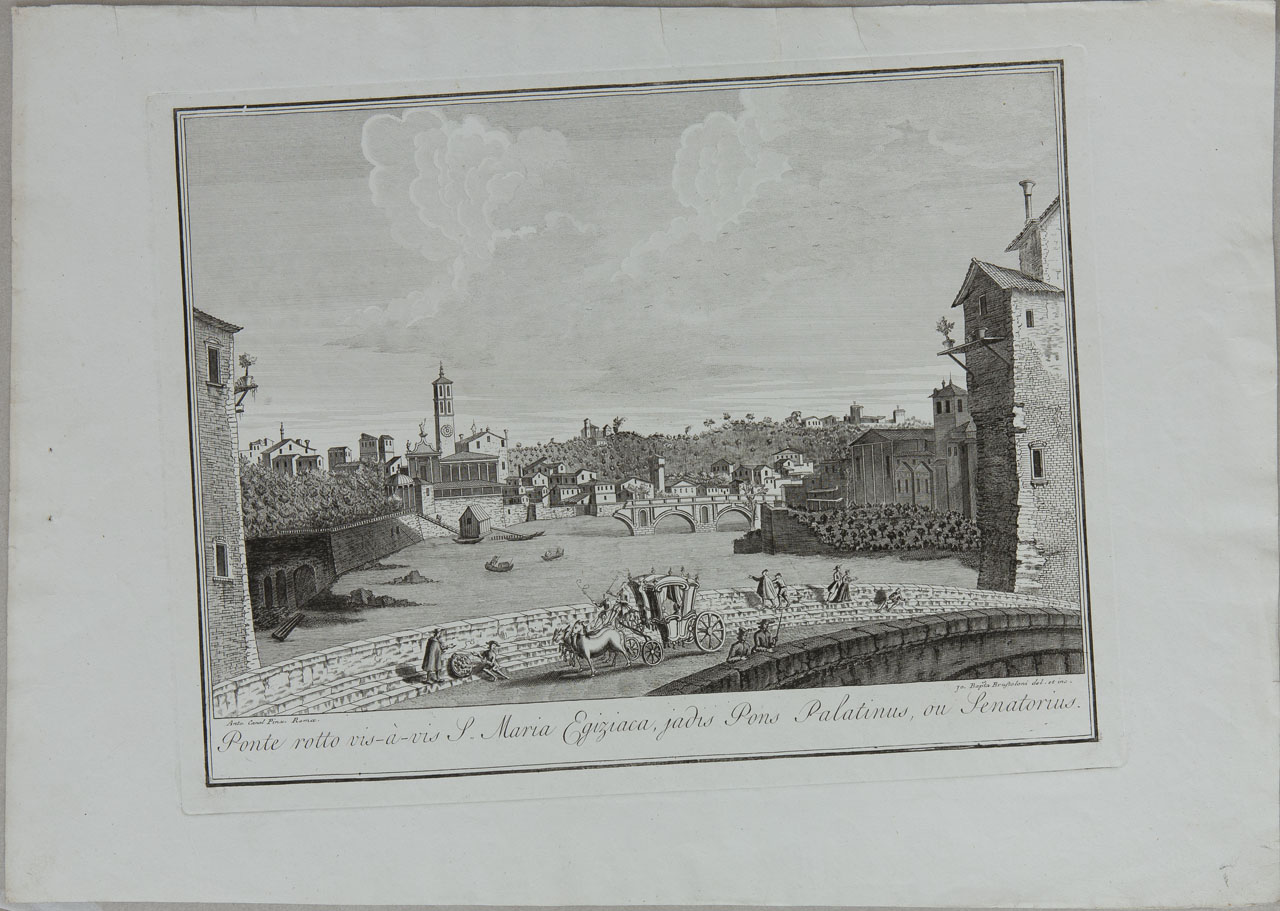 Ponte Palatino (stampa, serie) di Brustolon Giambattista, Canal Giovanni Antonio - ambito veneto (sec. XVIII)