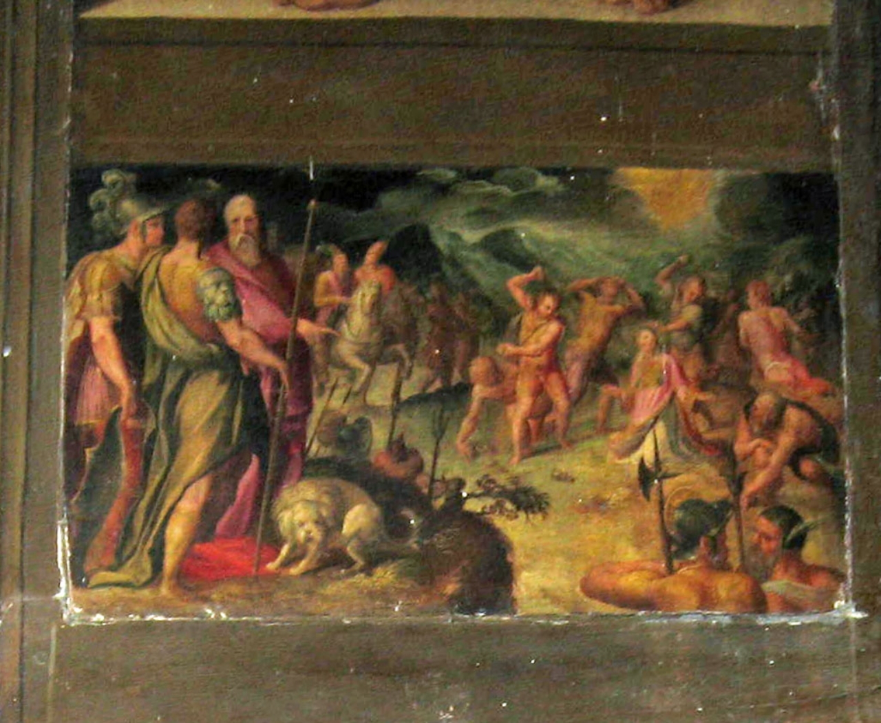 lapidazione di Santo Stefano/ Santo Stefano (dipinto) di Morandini Francesco detto Poppi (sec. XVI)