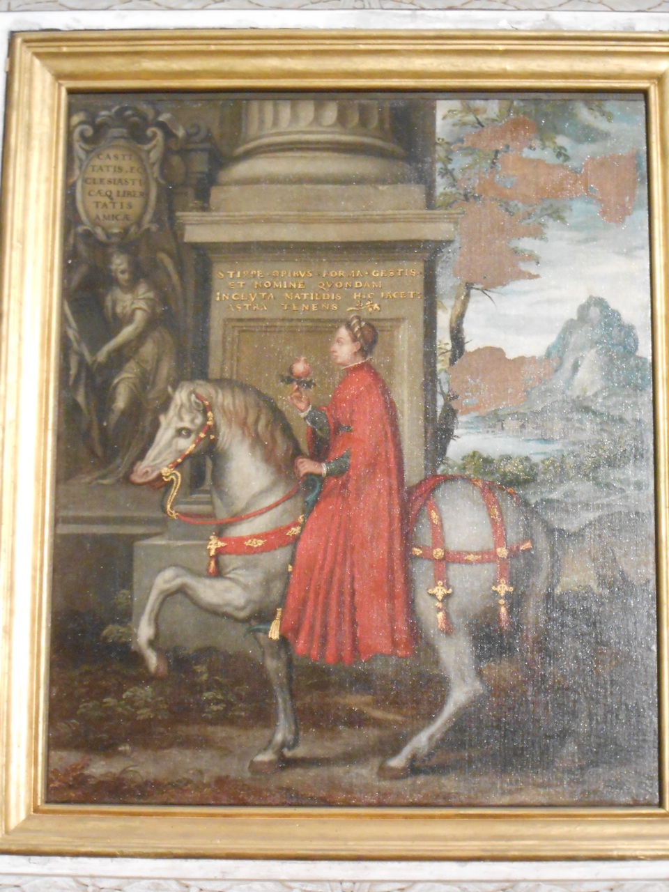Matilde di Canossa a cavallo (dipinto, opera isolata) di Farinati Orazio (sec. XVI)