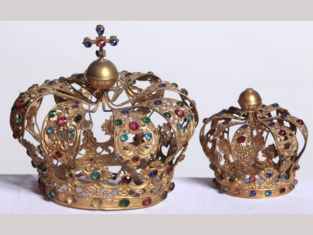 corona da statua, coppia - ambito italiano (ultimo quarto XIX)