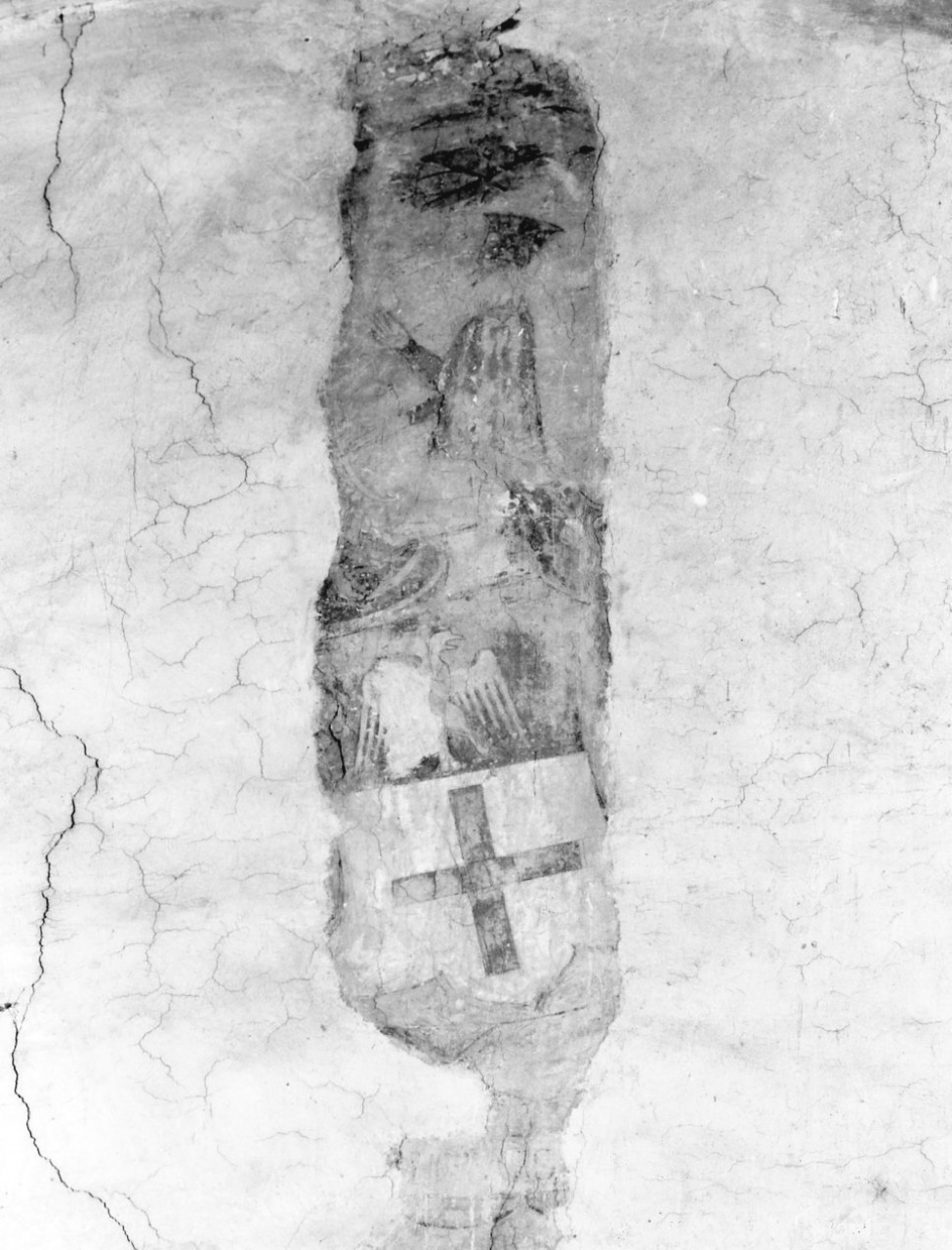 stemma del Popolo di Firenze, con donatore (dipinto murale, frammento) - ambito toscano (sec. XV)