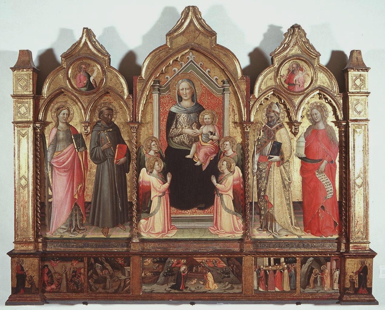 Madonna con Bambino, Santi, episodi della vita di Cristo, episodi della vita di Santi (polittico) di Lippo d'Andrea (sec. XV)