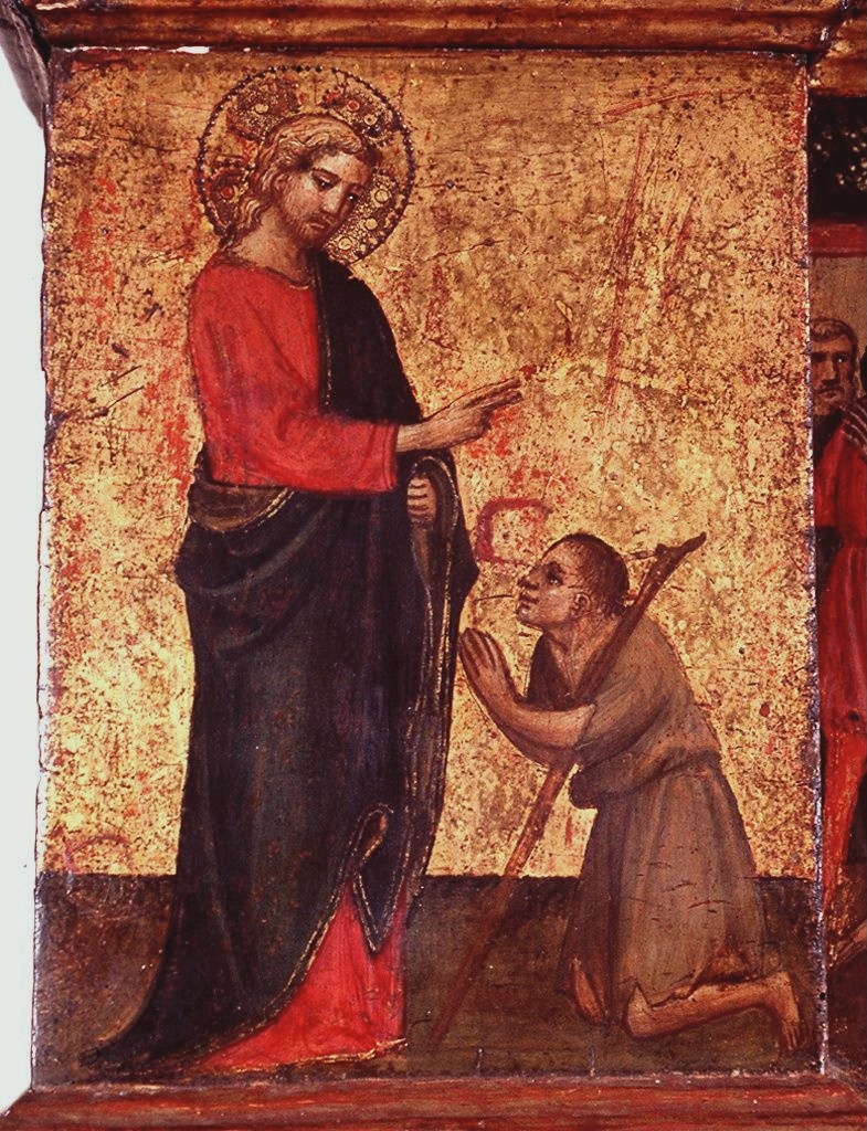 Cristo risana un cieco (scomparto di predella) di Lippo d'Andrea (sec. XV)