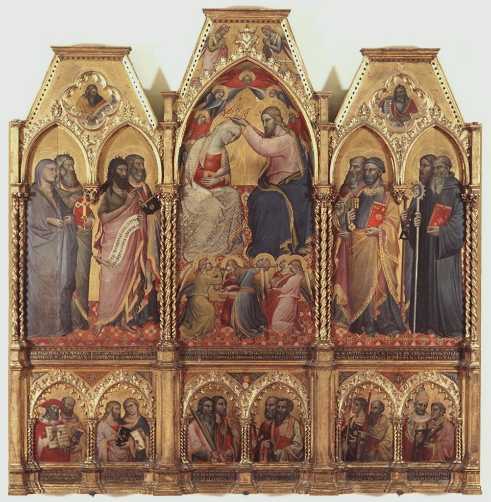 incoronazione di Maria Vergine tra santi e profeti (trittico) di Gerini Niccolò di Pietro, Spinello Aretino, Lorenzo di Niccolò (sec. XV)