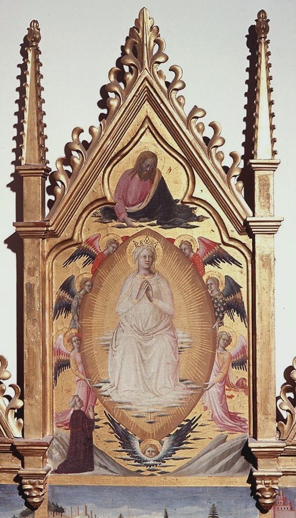 assunzione della Madonna con Dio Padre e donatore (cuspide) di Mariotto di Cristofano (sec. XV)