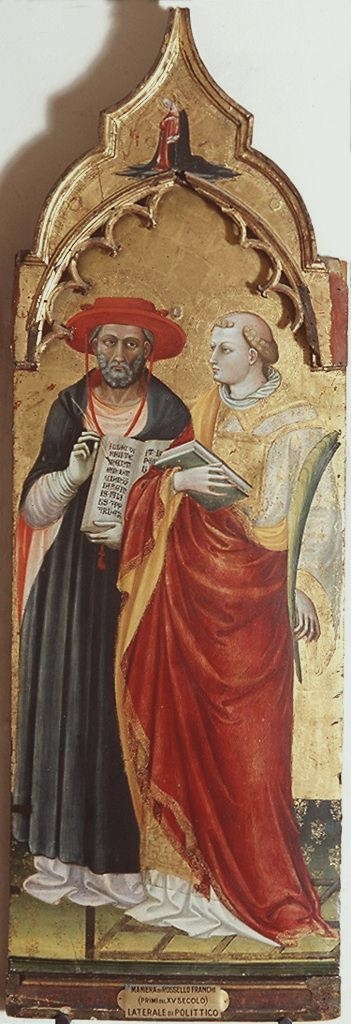 san Girolamo e san Lorenzo, Madonna annunciata (dipinto) di Bicci di Lorenzo (sec. XV)
