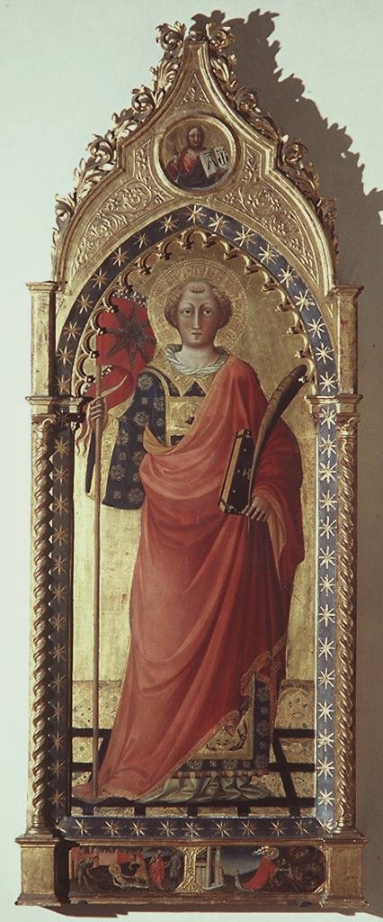 San Lorenzo, Cristo benedicente, episodi della vita di San Lorenzo (dipinto) di Bicci di Lorenzo (sec. XV)