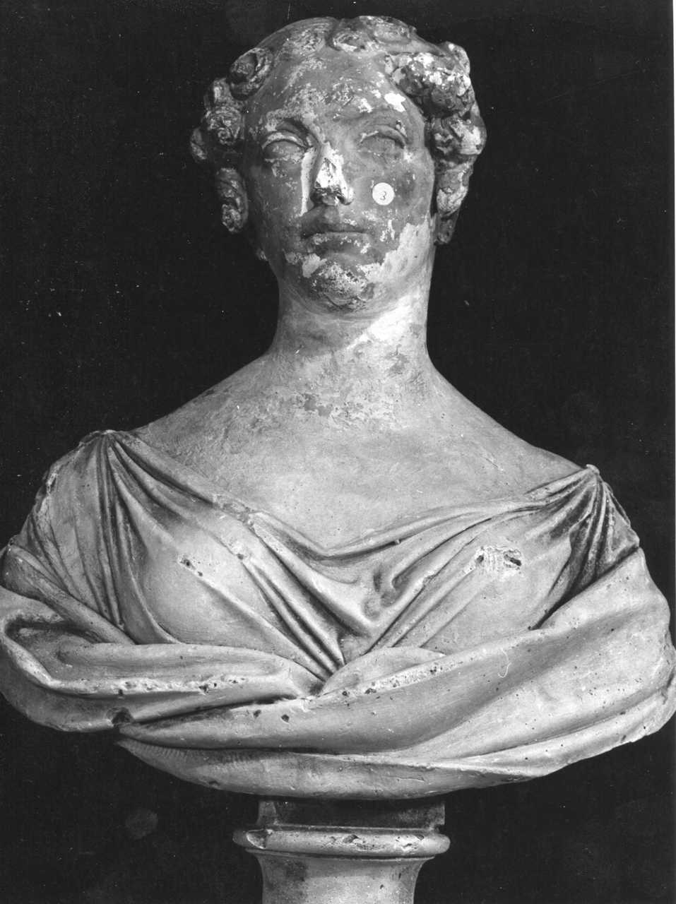 busto ritratto di donna panneggiata (modello per scultura) di Bartolini Lorenzo (sec. XIX)