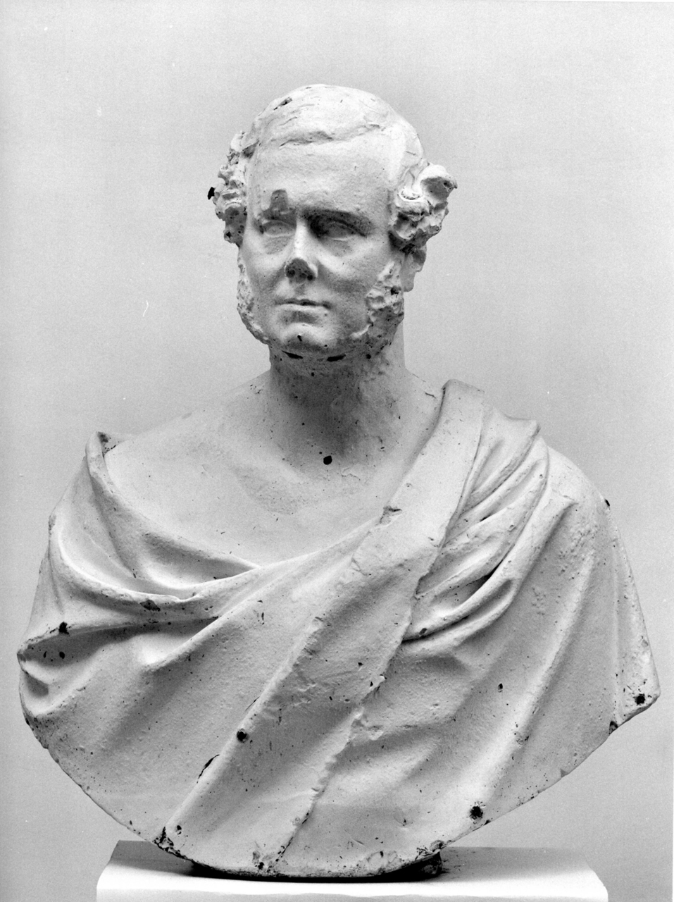 busto ritratto d'uomo panneggiato (modello per scultura) di Bartolini Lorenzo (sec. XIX)