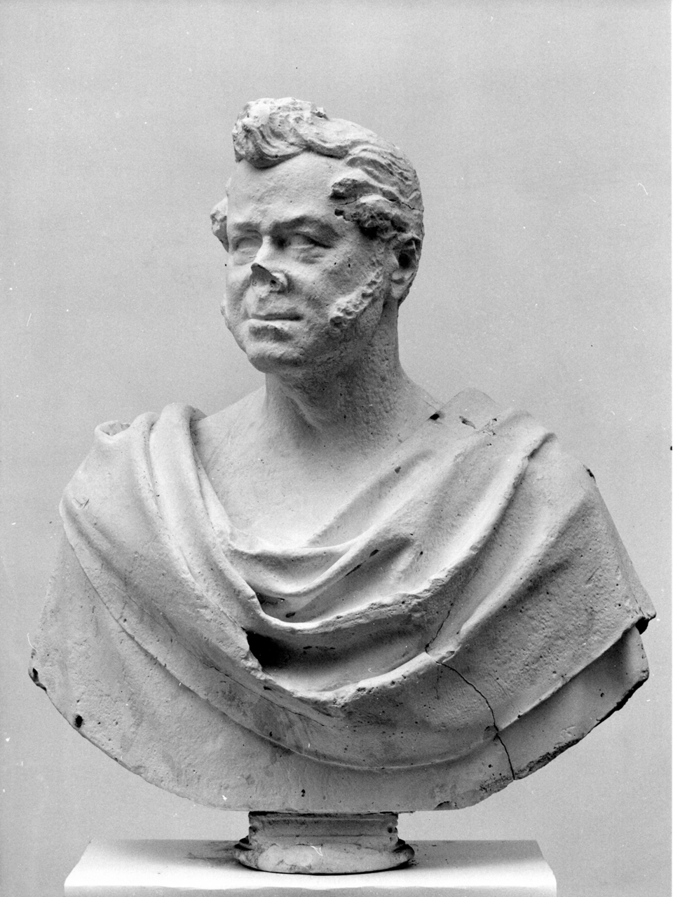 busto ritratto d'uomo panneggiato (modello per scultura) di Bartolini Lorenzo (sec. XIX)