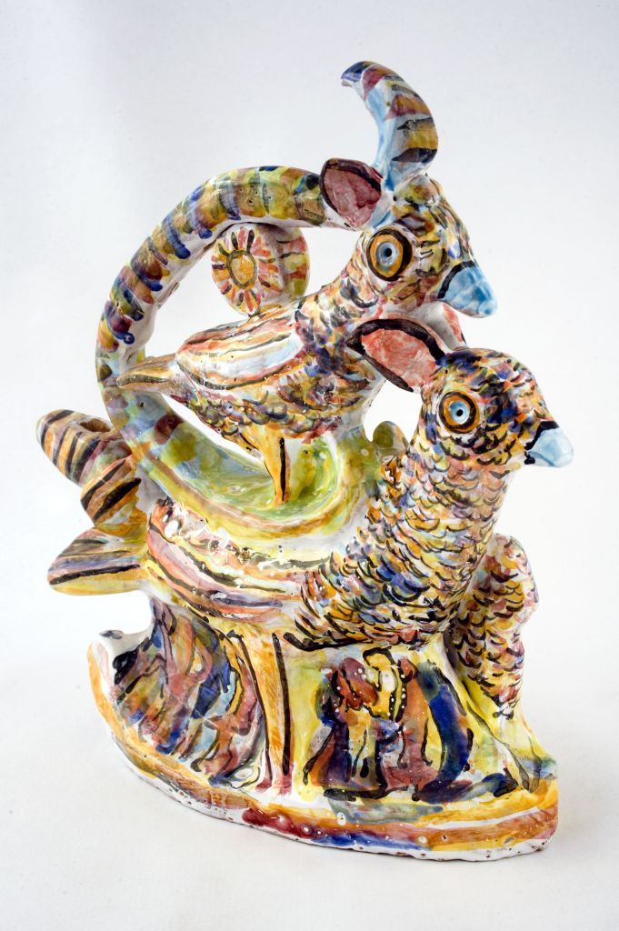 Fessometro, due uccelli (fischietto, a fessura interna, strumenti musicali) di Di Dario F - laboratorio (2000)