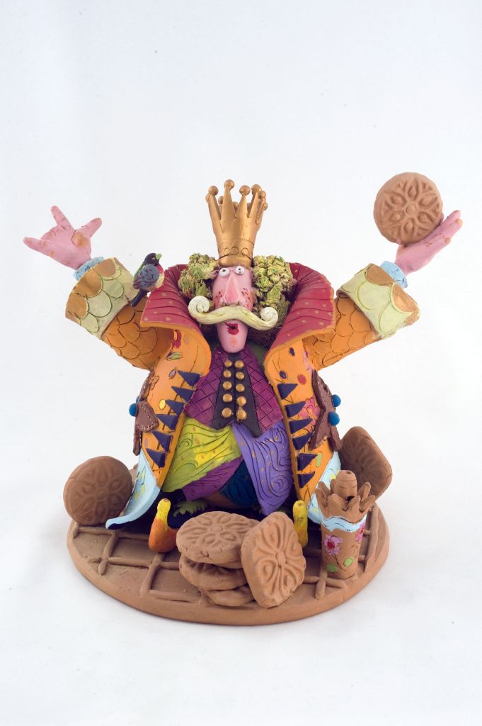 Il re dei biscotti, uomo con biscotti (fischietto, a fessura interna, strumenti musicali) di Ippolito Giovanni - laboratorio (2004)