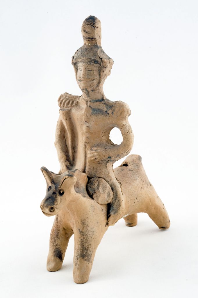 Cavalieri a cavallo, uomo su cavallo (fischietto, a fessura interna, strumenti musicali) di Reali Lorenzo - bottega (1988)