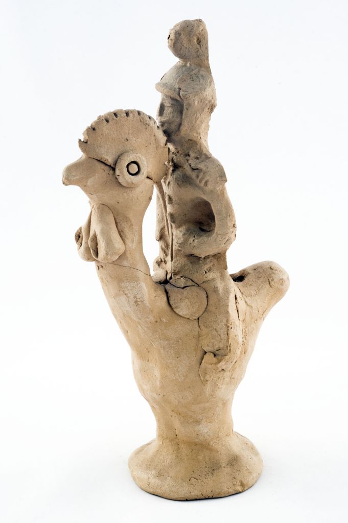 Cavalieri a cavallo, uomo su cavallo (fischietto, a fessura interna, strumenti musicali) di Reali Lorenzo - bottega (1989)