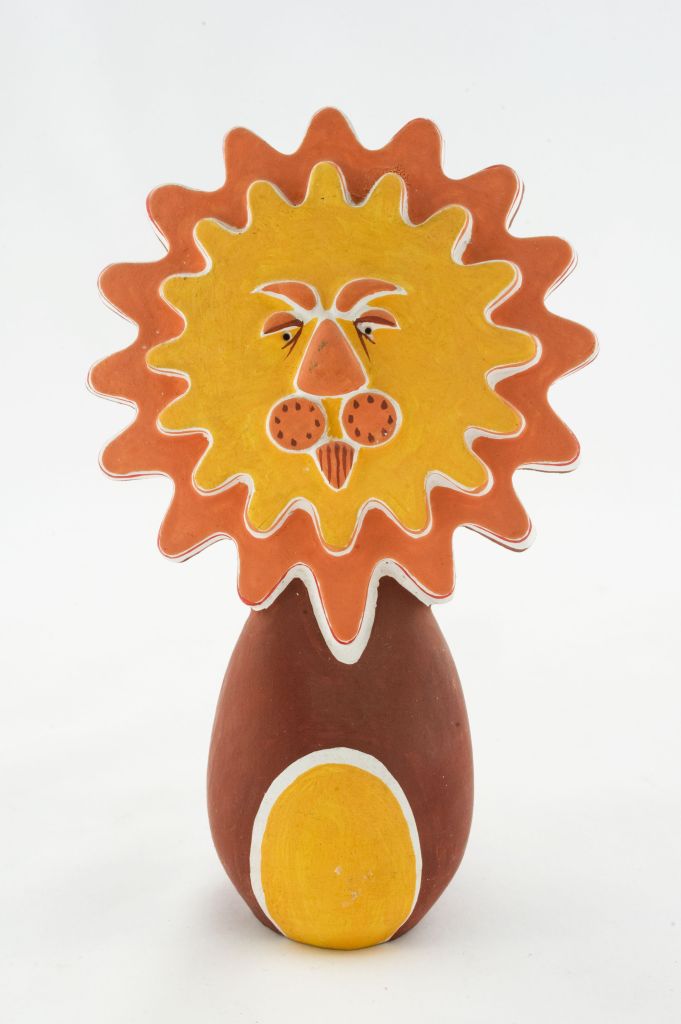 Sol-leone, sole con volto di leone (fischietto, a fessura interna, strumenti musicali) di Di Martino Francesco - laboratorio (1989)