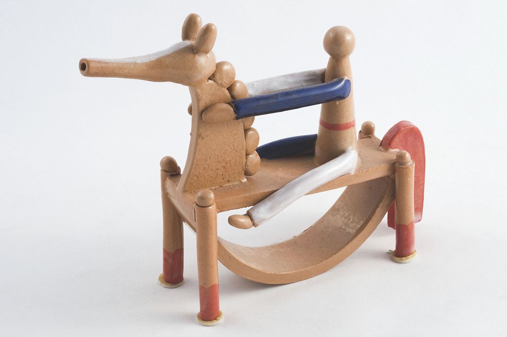 Uomo a cavallo, uomo su cavallo (fischietto, a fessura interna, strumenti musicali) di Tosin Gianni - laboratorio (1996)