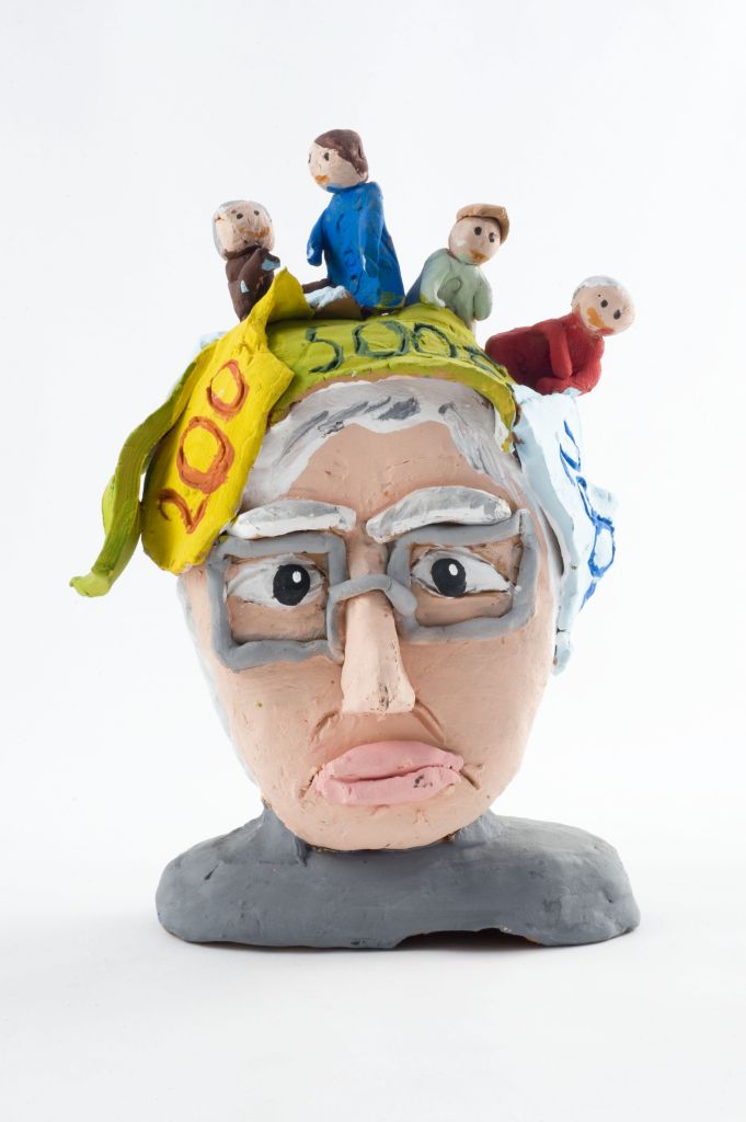 testa di uomo con bambini (fischietto, a fessura interna, strumenti musicali) - scuola (1989 post - 2015 ante)