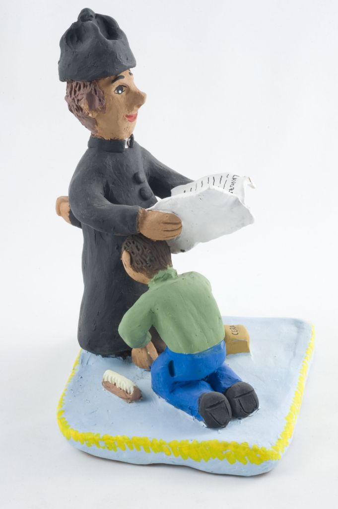 Ora et Labora: io prego, tu lavori, prete con bambino (fischietto, a fessura interna, strumenti musicali) di Anelli Rosa - scuola (2011)
