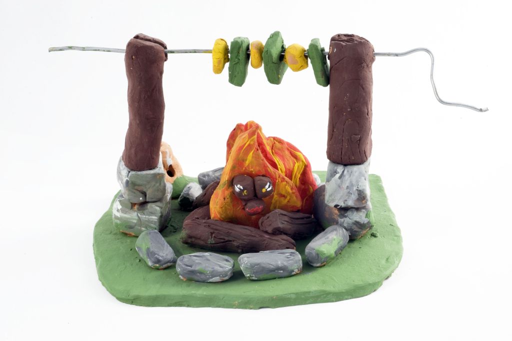 L'economia arrosto, fuoco con spiedo (fischietto, a fessura interna, strumenti musicali) di Settani ILenia, Miuli E - scuola, scuola (2012, 2012)