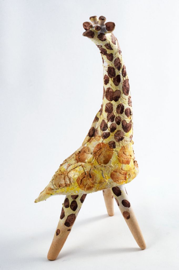Giraffa, giraffa (fischietto, a fessura interna, strumenti musicali) di Caludio Bonotto (ceramista) - laboratorio (2015)
