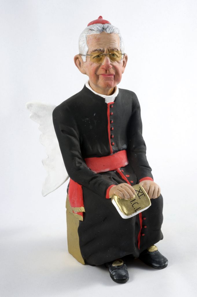 XI comandamento: non pagare l'I.C.I. d'altri, prete con ali (fischietto, a fessura interna, strumenti musicali) di Leone Pietro (ceramista) - laboratorio (2011)