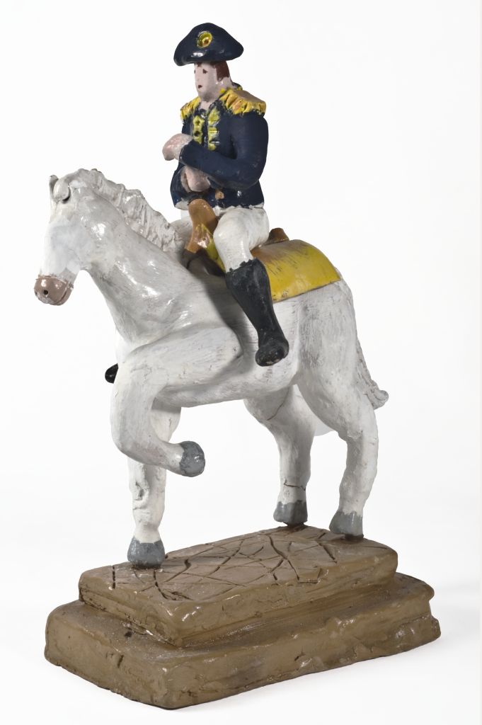 Napoleone a cavallo, militare su cavallo (fischietto, a fessura interna, strumenti musicali) di Sanitate Domenico - scuola (2000)