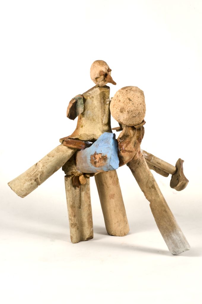 Senza titolo, uomo su cavallo (fischietto, a fessura interna, strumenti musicali) di Valenzano Francesco (ceramista) - laboratorio (1989 post - 2015 ante)