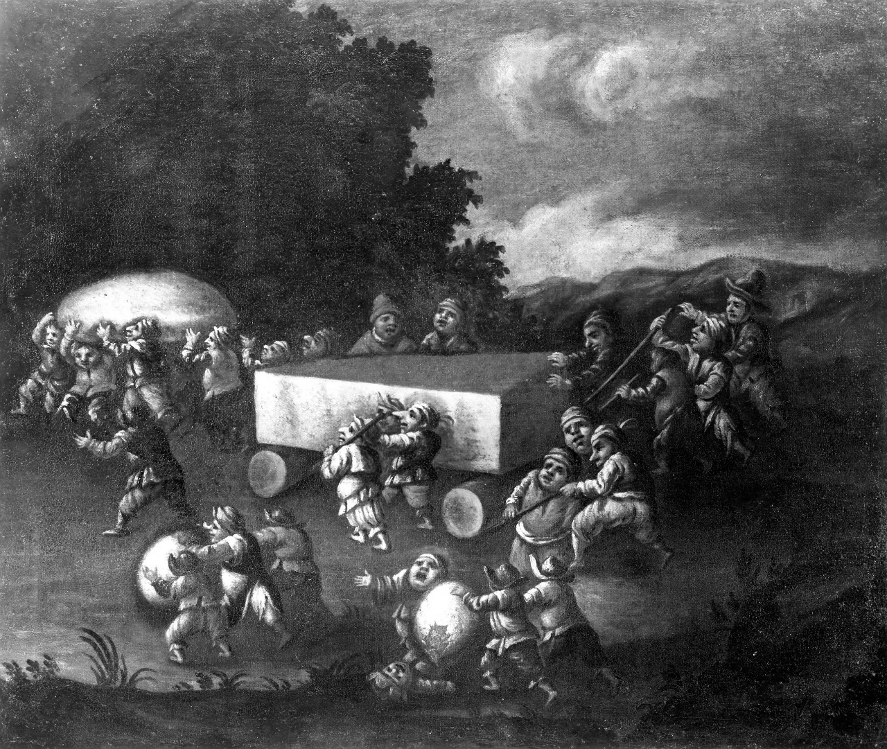 paesaggio (dipinto) di Bocchi Faustino detto Bamboccio (primo quarto sec. XVIII)