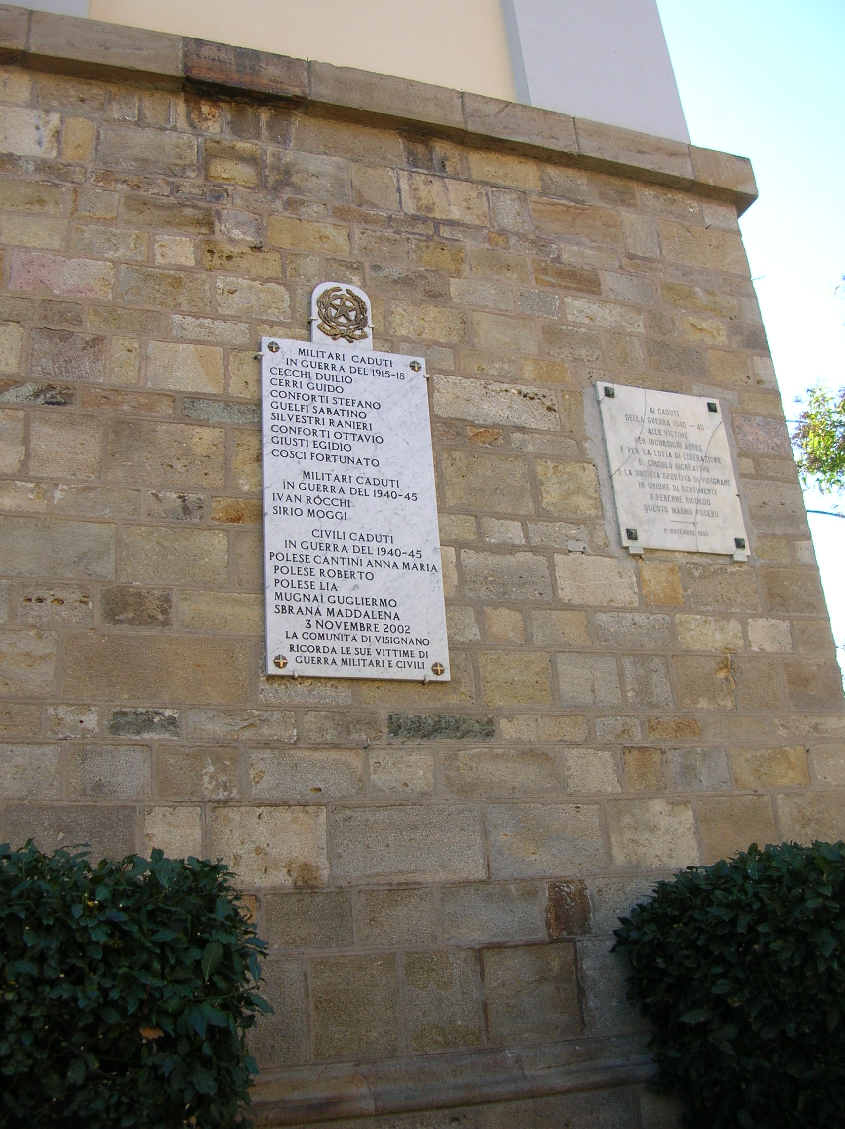 soggetto assente, soggetto assente (lapide commemorativa ai caduti) - ambito toscano (seconda metà XX)