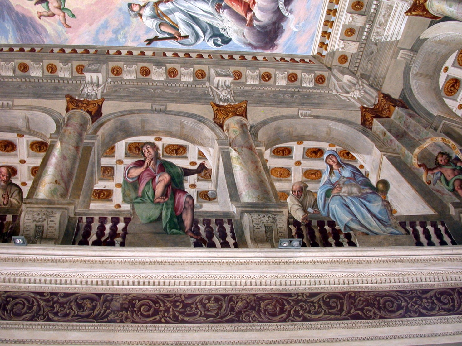 Gloria di San Bruno e Virtù (decorazione pittorica, ciclo) di Della Rovere Giovanni Mauro detto Fiamminghino (sec. XVII)