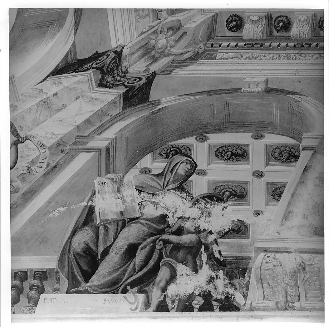 Sapienza (dipinto murale, elemento d'insieme) di Della Rovere Giovanni Mauro detto Fiamminghino (sec. XVII)