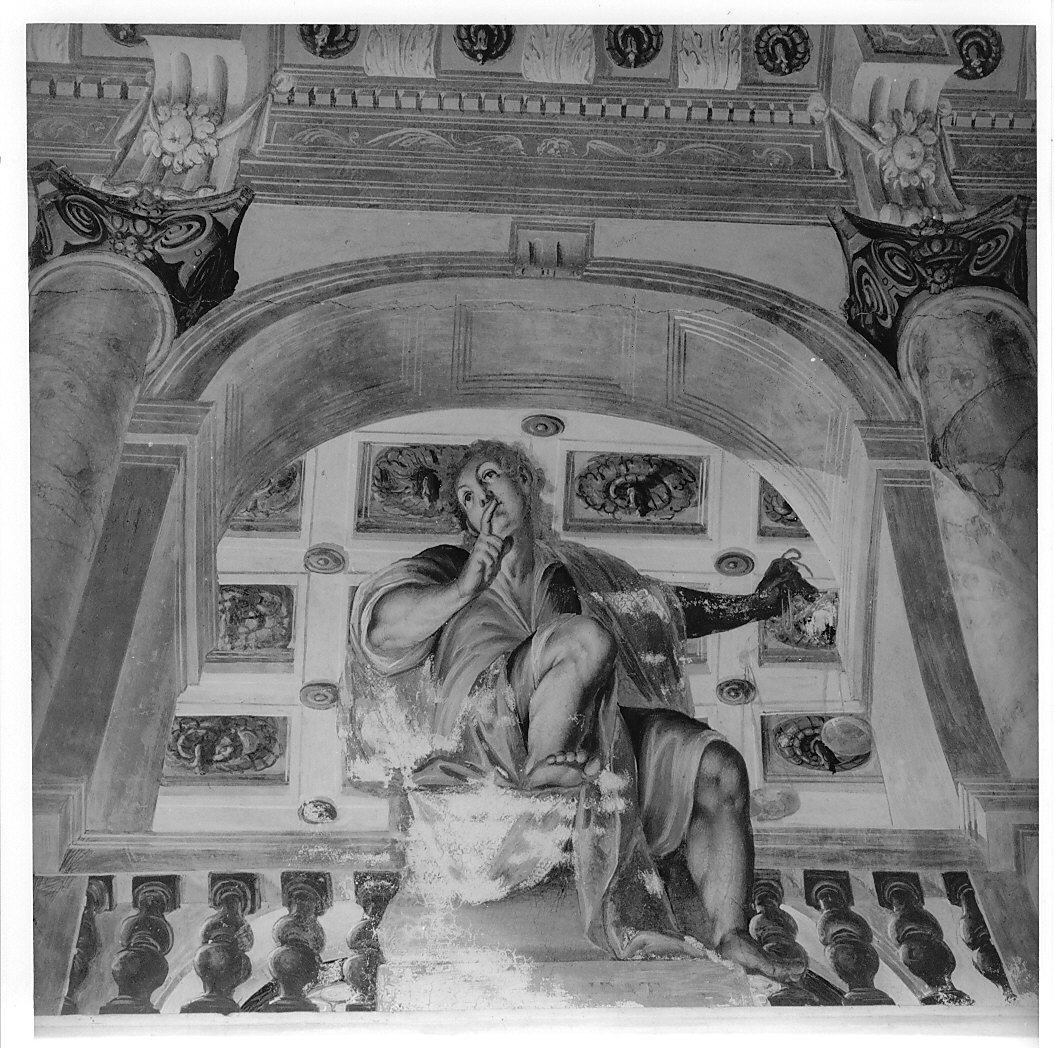 figura allegorica (dipinto murale, elemento d'insieme) di Della Rovere Giovanni Mauro detto Fiamminghino (sec. XVII)
