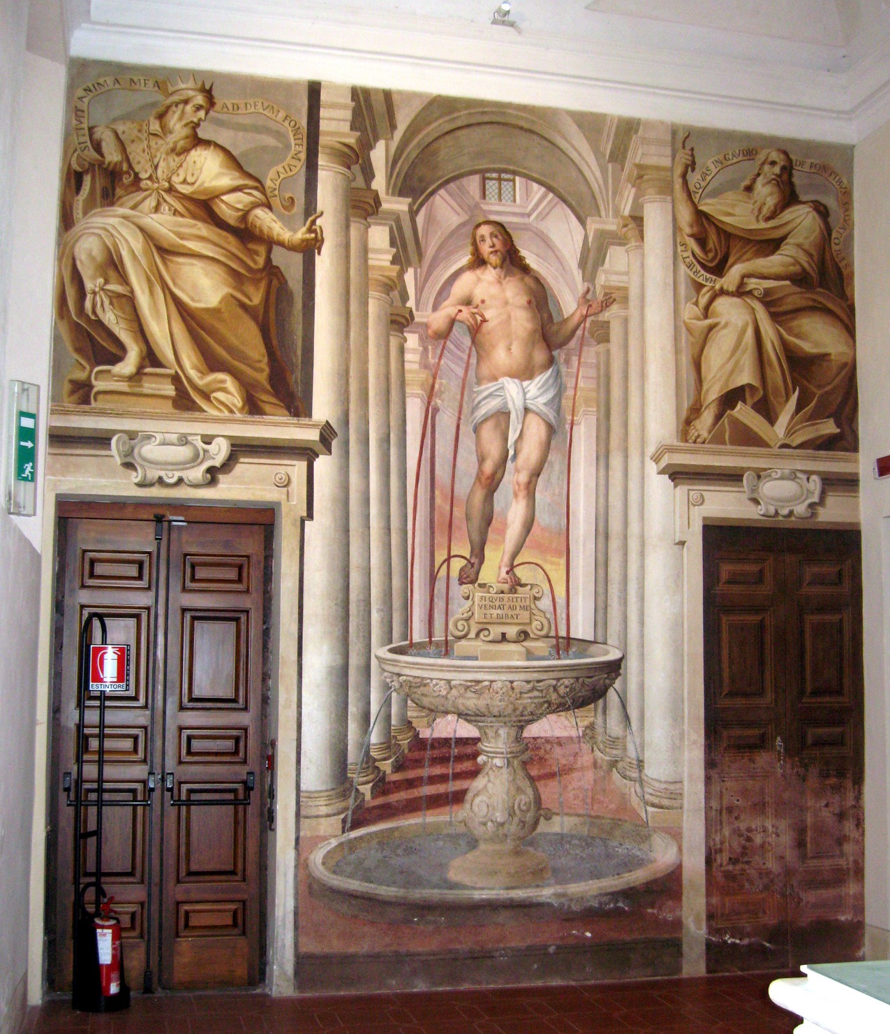 Cristo fons vitae (dipinto murale, opera isolata) di Della Rovere Giovanni Mauro detto Fiamminghino (sec. XVII)