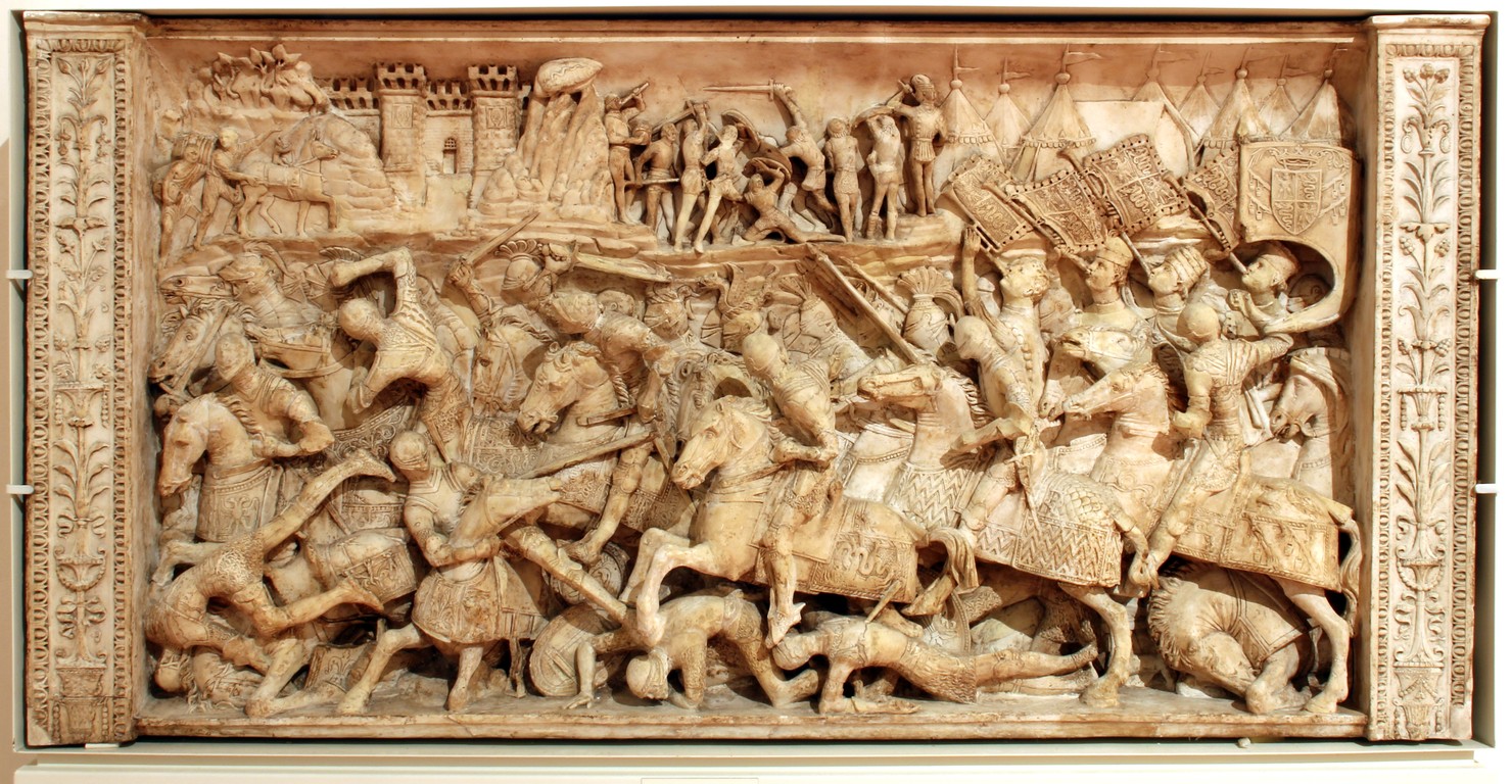 Monumento funebre di Gian Galeazzo Visconti, scena di battaglia (calco di scultura, elemento d'insieme) di Pierotti Edoardo (attribuito) (sec. XIX)