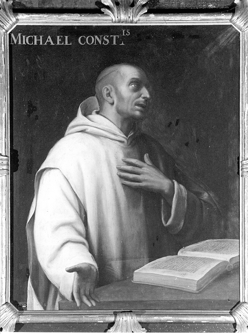 Giovanni Michele di Costanza, scrittore certosino (dipinto, opera isolata) di Vermiglio Giuseppe (bottega) (prima metà sec. XVII)