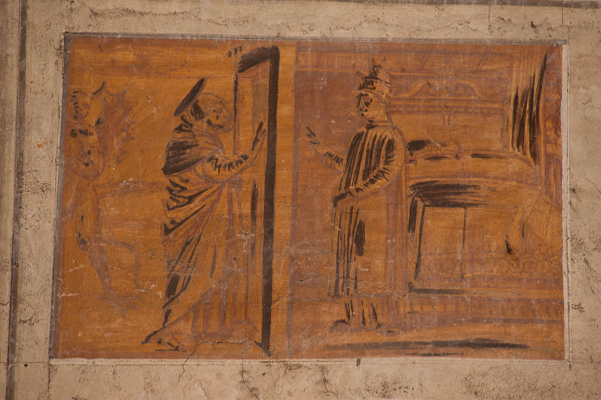 Storie di San Girolamo (?) (dipinto murale, ciclo) - ambito lombardo (sec. XV)