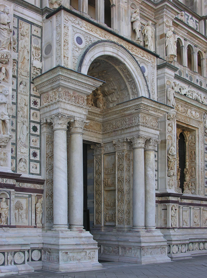 portale di Briosco Benedetto detto Benedetto Pavese, Amadeo Giovanni Antonio, Giovan Battista da Sesto (attribuito), Giovan Stefano da Sesto (attribuito), Della Porta Antonio detto Tamagnino (attribuito) (fine/ inizio secc. XV/ XVI)