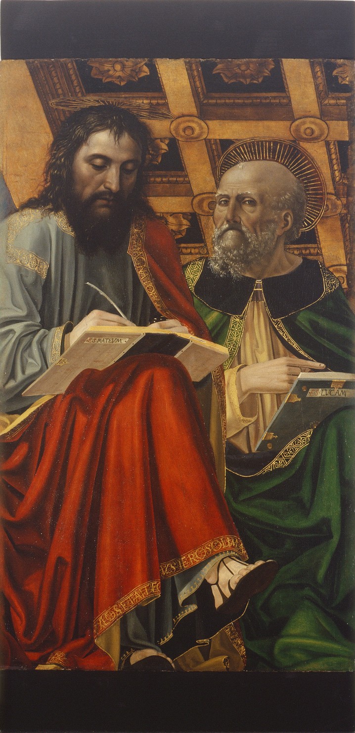 San Matteo e San Luca (dipinto, elemento d'insieme) di Ambrogio da Fossano detto Bergognone (sec. XV)