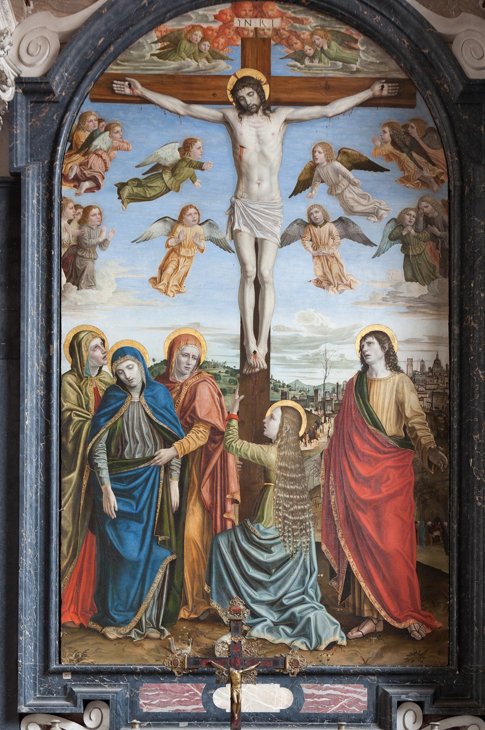 crocifissione (pala d'altare, opera isolata) di Ambrogio da Fossano detto Bergognone (sec. XV)