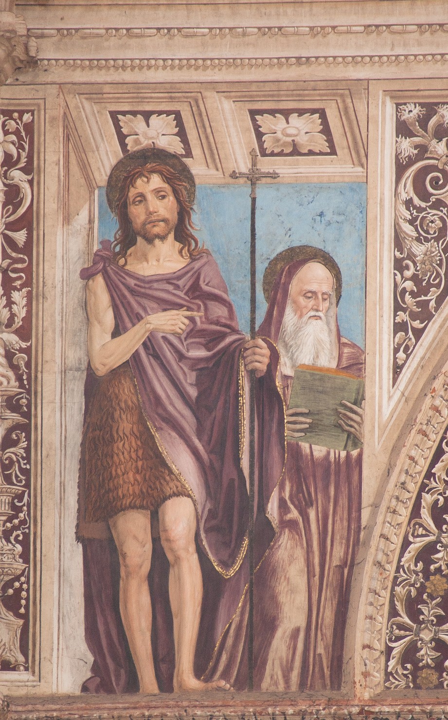 San Giovanni Battista e San Girolamo (dipinto murale, elemento d'insieme) di Ambrogio da Fossano detto Bergognone (sec. XV)