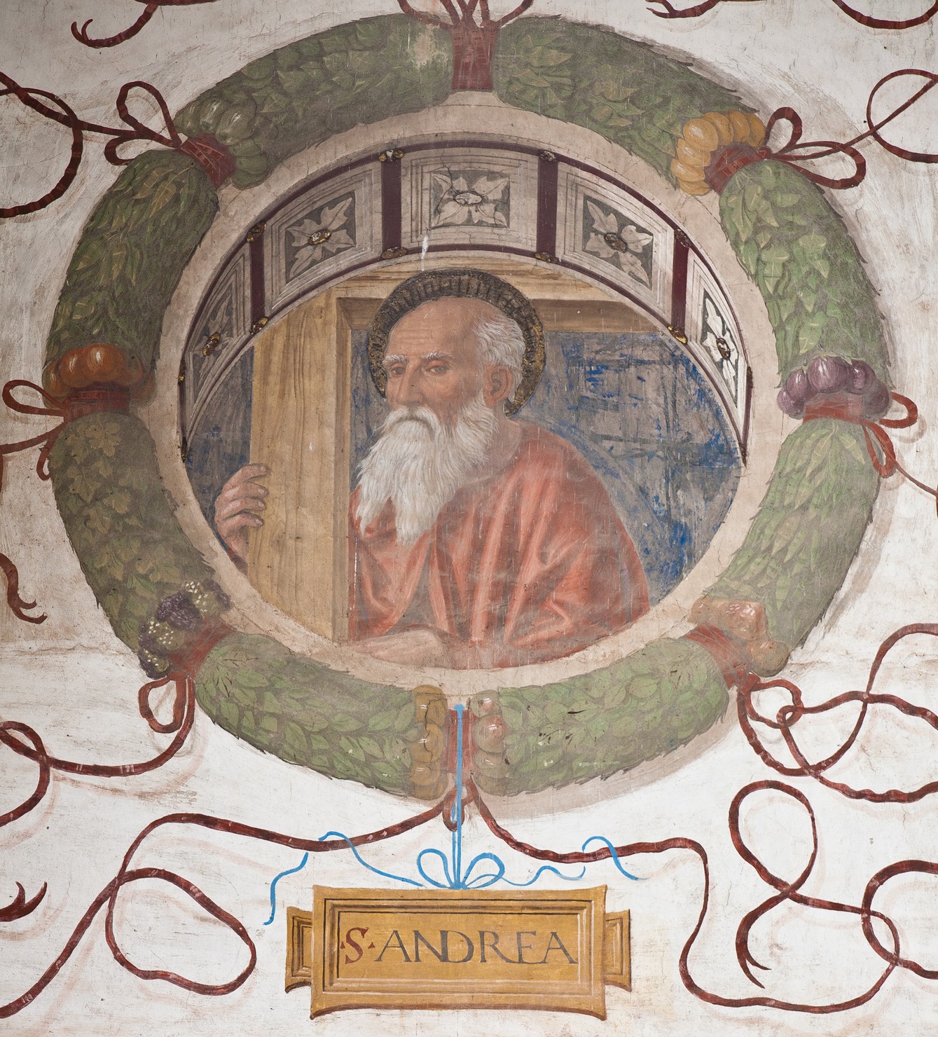 Sant'Andrea (dipinto murale, elemento d'insieme) di Ambrogio da Fossano detto Bergognone (e aiuti) (sec. XV)