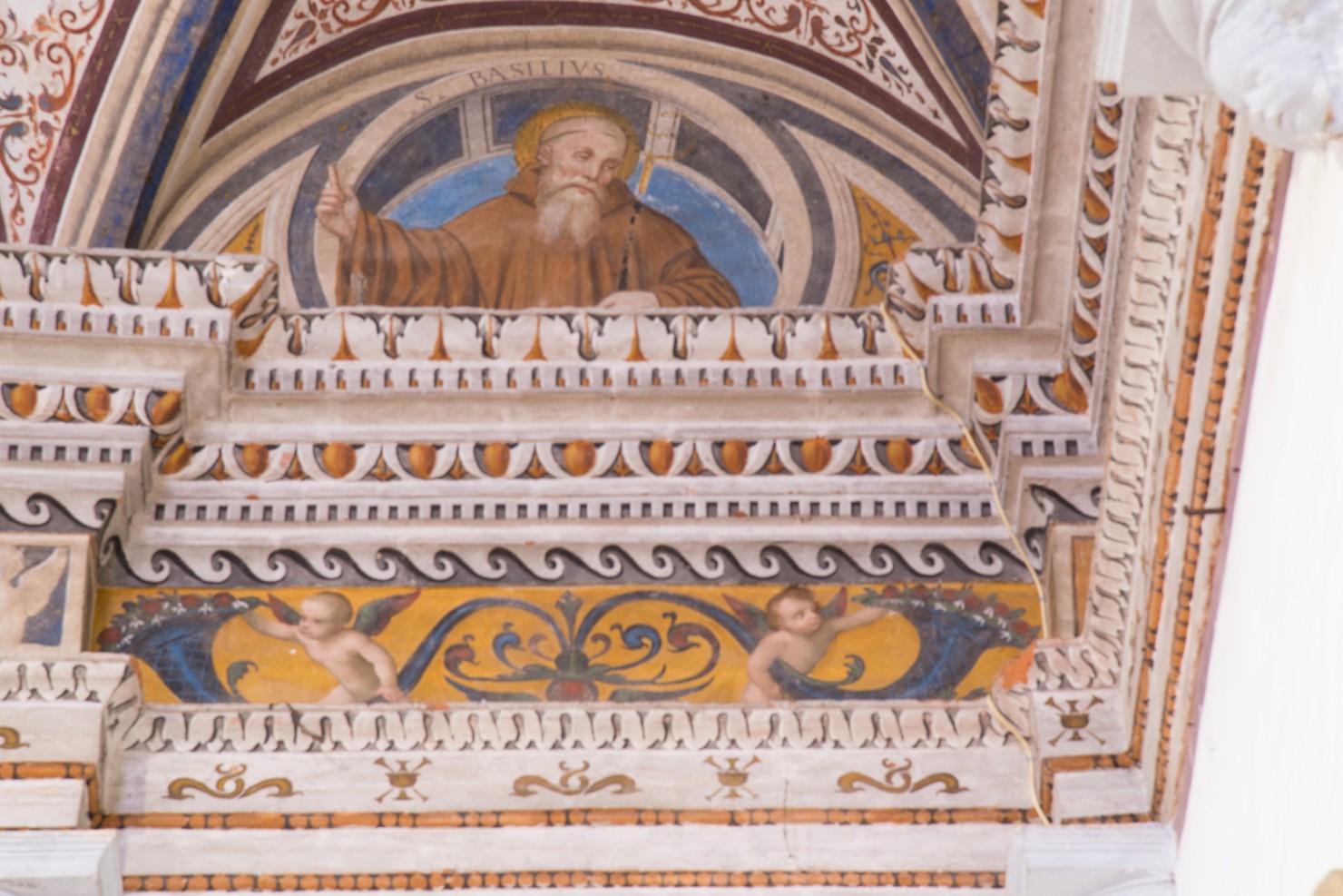 San Basilio (dipinto murale, elemento d'insieme) di Ambrogio da Fossano detto Bergognone (bottega) (sec. XVI)