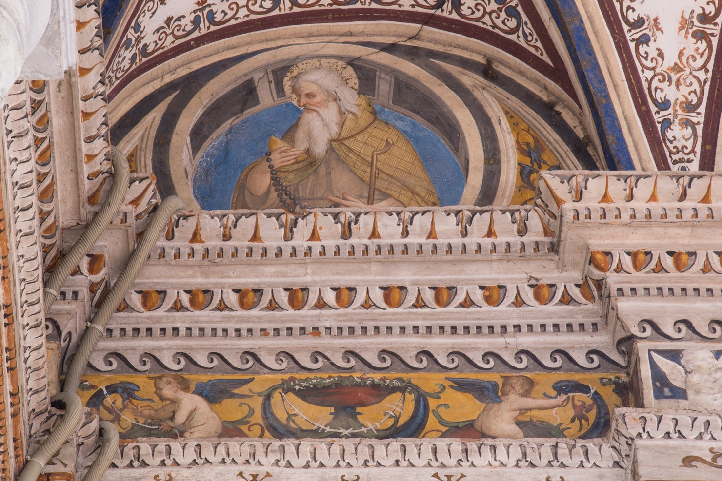 San Paolo eremita (?) (dipinto murale, elemento d'insieme) di Ambrogio da Fossano detto Bergognone (bottega) (sec. XVI)