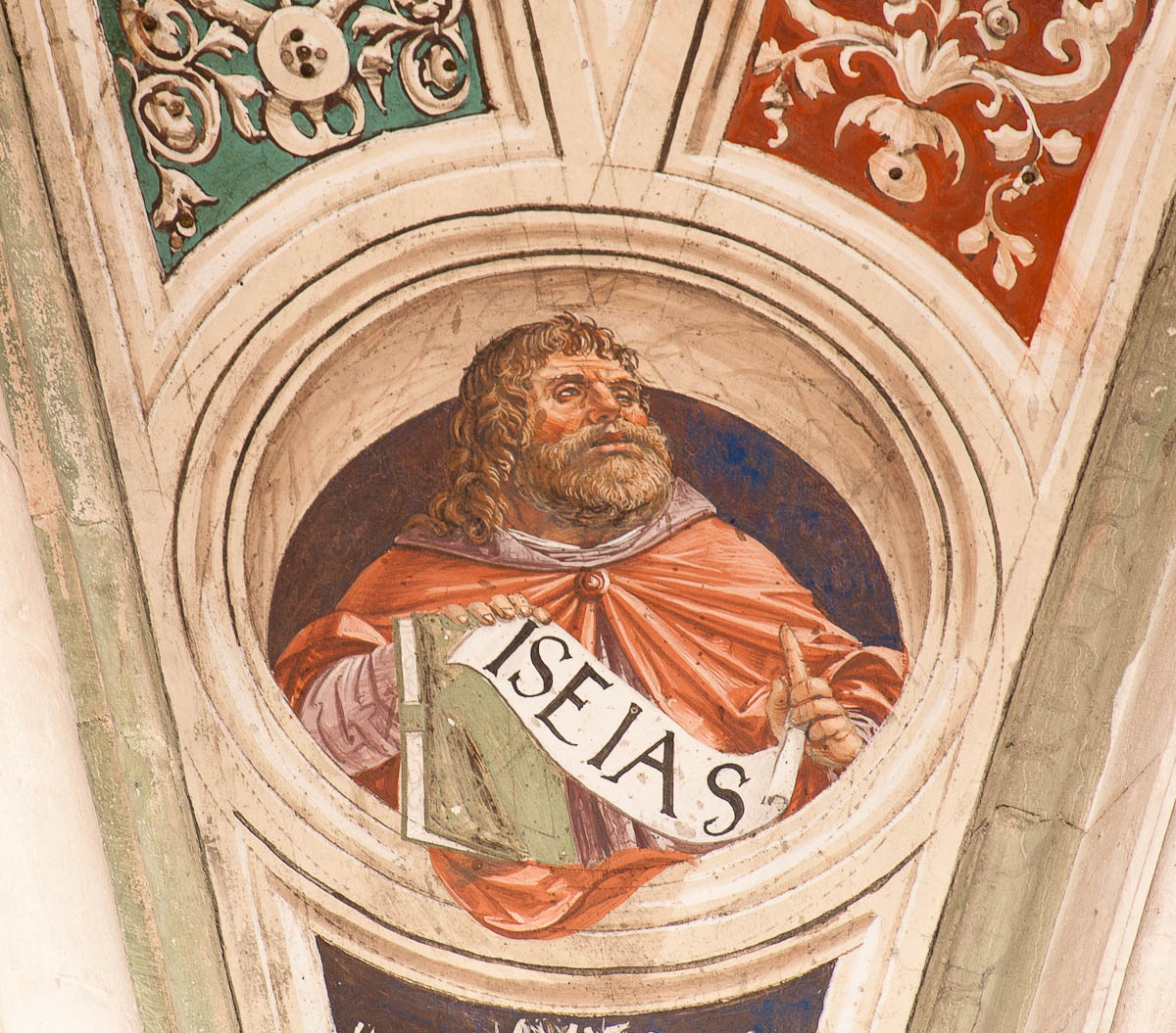 Isaia (dipinto murale, elemento d'insieme) di Bernardino di Stefano da Fossano detto Bergognone Bernardino (attribuito) (sec. XV)